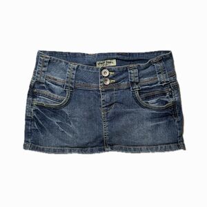 Paris Blues | Y2K Vintage Denim Low Rise Mini Skirt